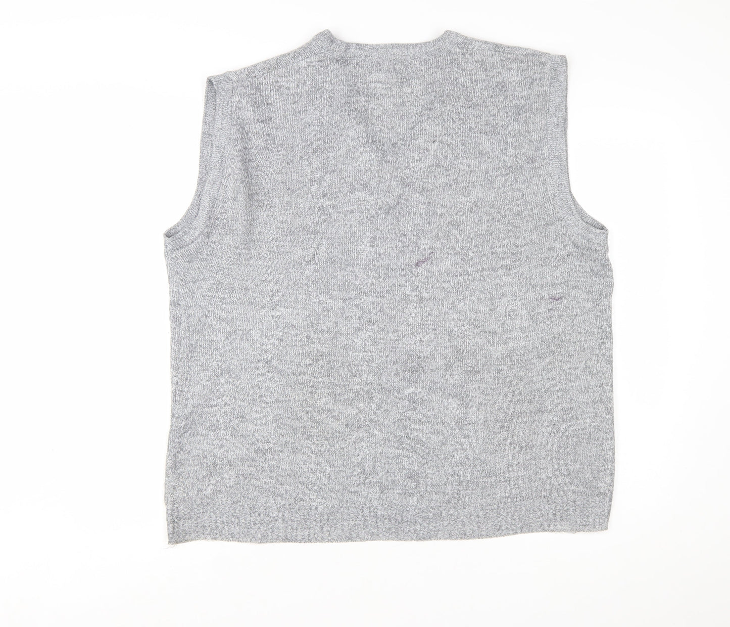 Greenwoods Mens Grey Knit V-Neck Sleeveless Vest L