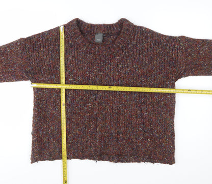 ICHI Women's Brown Chunky Knit Pullover Jumper Size S