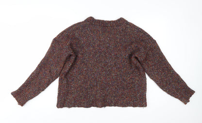 ICHI Women's Brown Chunky Knit Pullover Jumper Size S