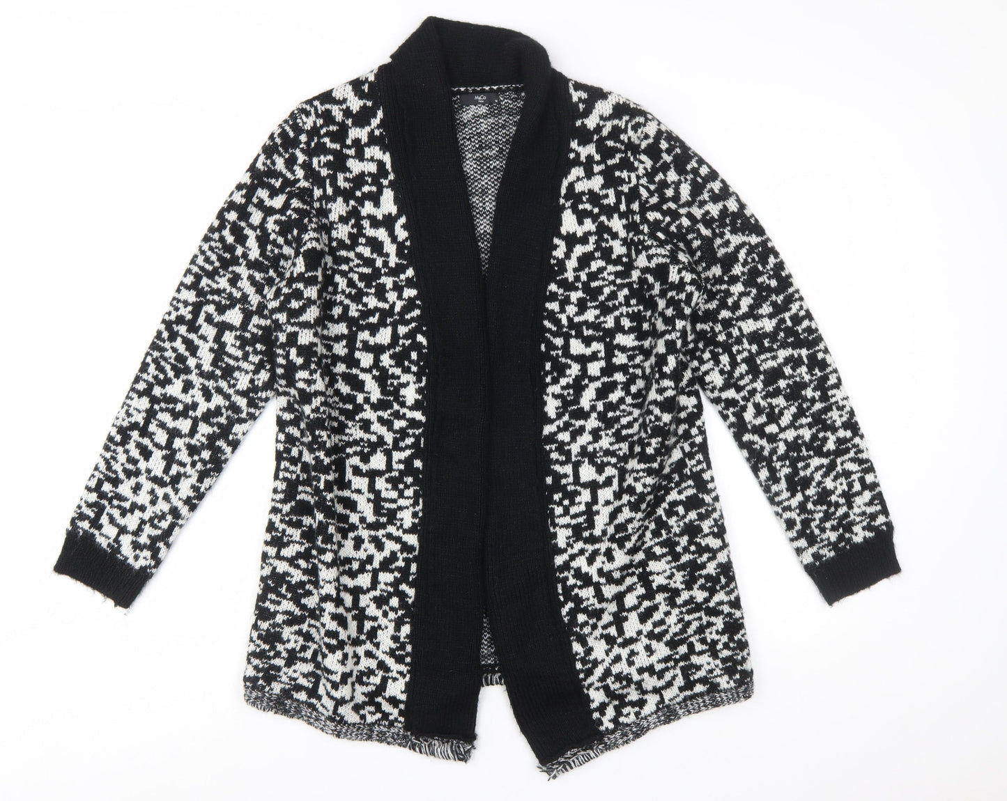 M&Co Women’s Petite Size 14 Black Ivory Knit Cardigan