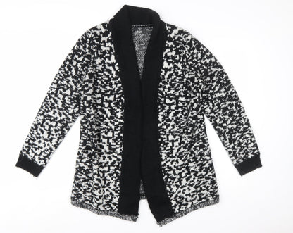 M&Co Women’s Petite Size 14 Black Ivory Knit Cardigan