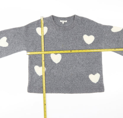 Madewell Women's Grey Heart Pullover Wool Blend Jumper XS