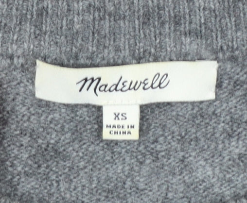 Madewell Women's Grey Heart Pullover Wool Blend Jumper XS