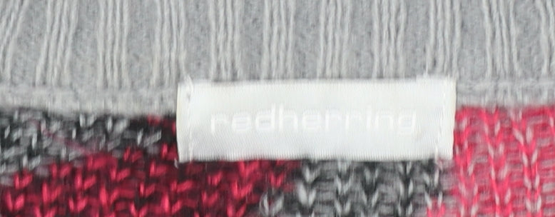 Red Herring Women Grey Pink Animal Print Pullover Jumper Size 12-14