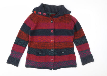 Marks and Spencer Women’s Multicoloured Striped Knit Cardigan L