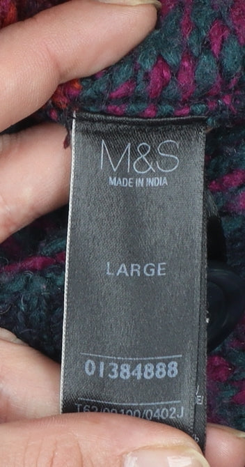 Marks and Spencer Women’s Multicoloured Striped Knit Cardigan L
