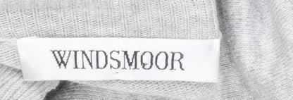Windsmoor Womens Grey Roll Neck Short Sleeve Cotton Jumper Size M