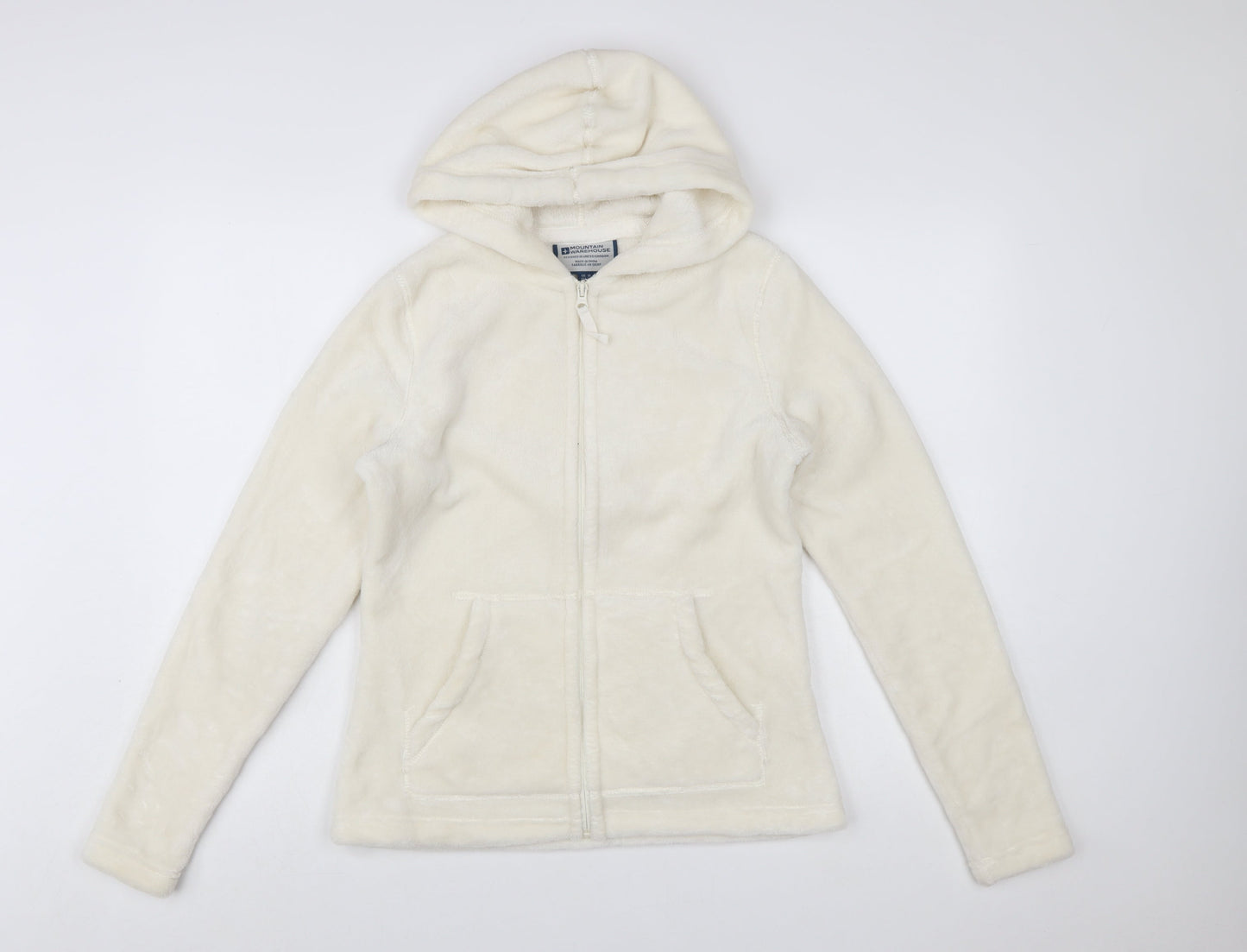 Mountain Warehouse Womens Ivory Fleece Hooded Jacket Size 10
