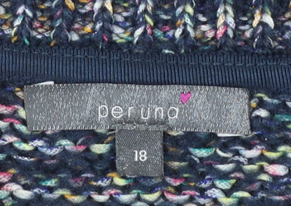 Marks and Spencer Per Una Women’s Multicoloured Chunky-Knit Jumper UK 18