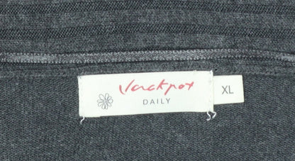 Jackpot Womens Grey Knit Cardigan XL Long Sleeve Open Front