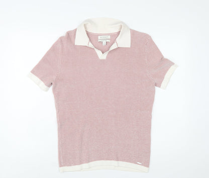 Marks and Spencer Mens Pink Cotton Modal Polo Shirt M