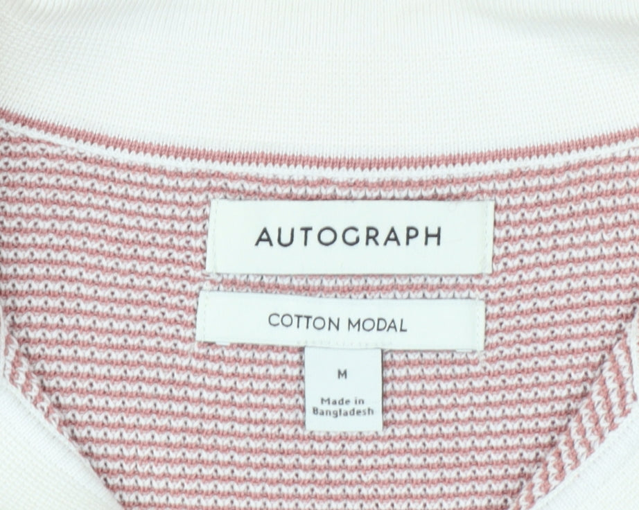 Marks and Spencer Mens Pink Cotton Modal Polo Shirt M