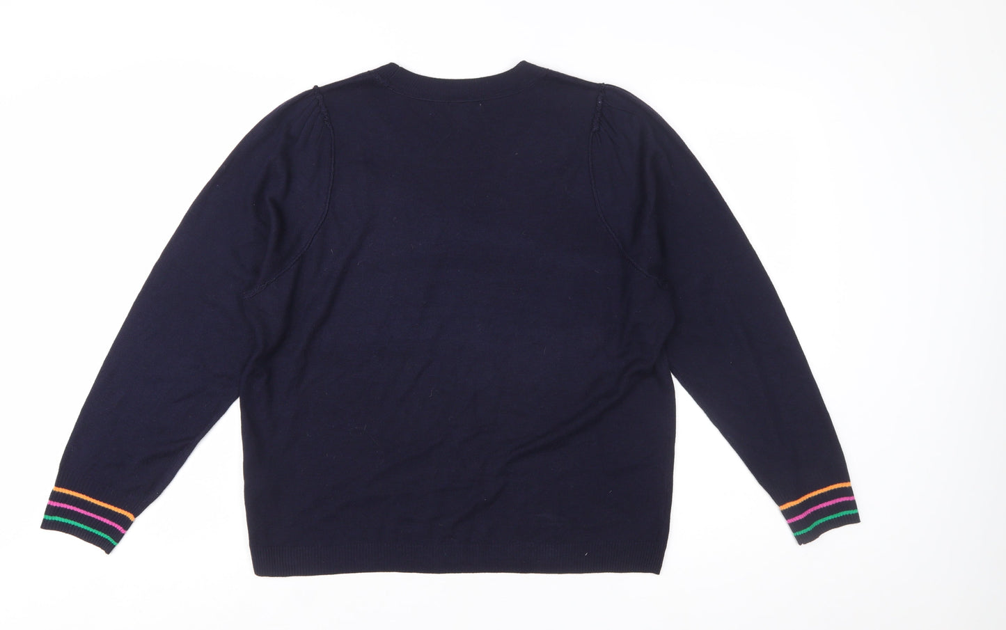 NEXT Women’s Blue Embroidered Bow Knit Jumper L