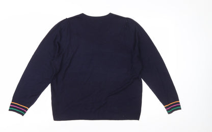 NEXT Women’s Blue Embroidered Bow Knit Jumper L