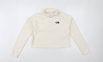 The North Face Womens Ivory Fleece 1/4 Zip Pullover Sweatshirt Size S
