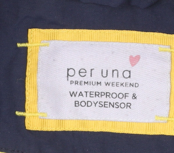 Marks and Spencer Per Una Womens Blue Waterproof Parka Coat Size 14