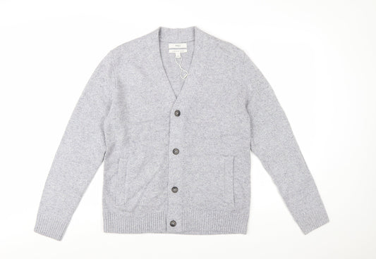 Marks and Spencer Men's Grey Lambswool Blend Cardigan Size S