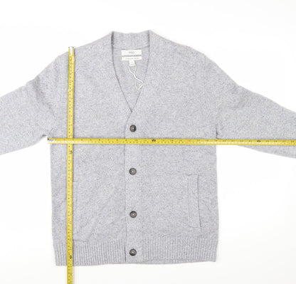 Marks and Spencer Men's Grey Lambswool Blend Cardigan Size S