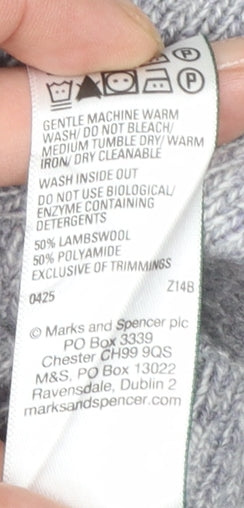 Marks and Spencer Men's Grey Lambswool Blend Cardigan Size S