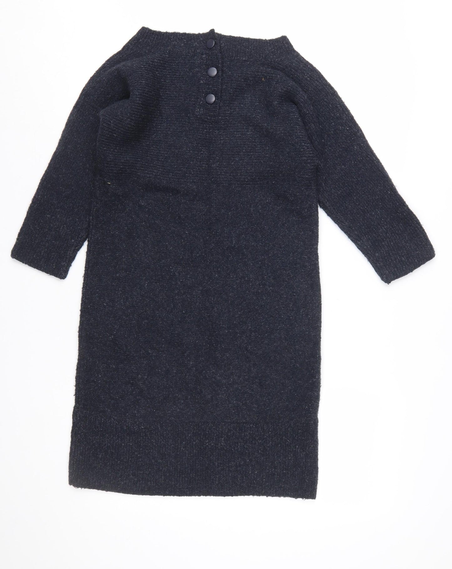 Monsoon Women’s Black Wool Blend Long Sleeve Jumper Dress Size S