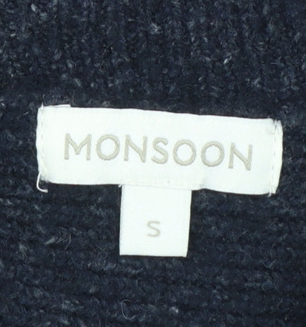 Monsoon Women’s Black Wool Blend Long Sleeve Jumper Dress Size S