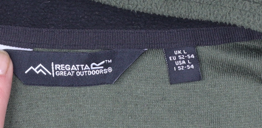 Regatta Mens Green Fleece Sweatshirt L 1/2 Zip Outdoor Pullover