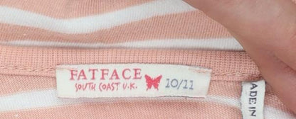 FatFace Girls Pink Striped Long Sleeve Cotton T-Shirt 10-11 Years