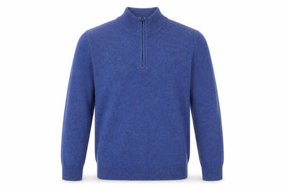 Marks & Spencer Men's Blue Wool Half Zip Jumper Size S