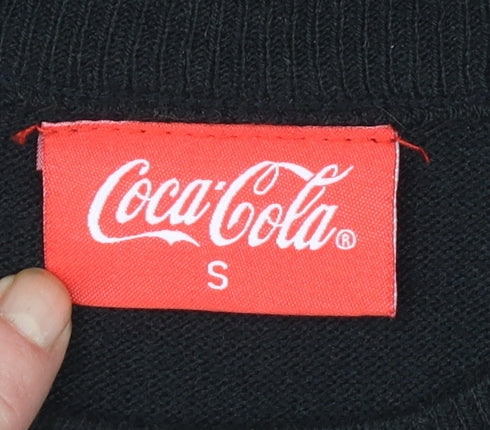 Coca-Cola Christmas Jumper Men's Black Small Pullover Crew Neck