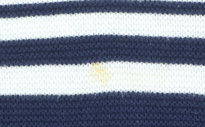 John Lewis Women Blue Striped Cotton Crew Neck Jumper Size 10