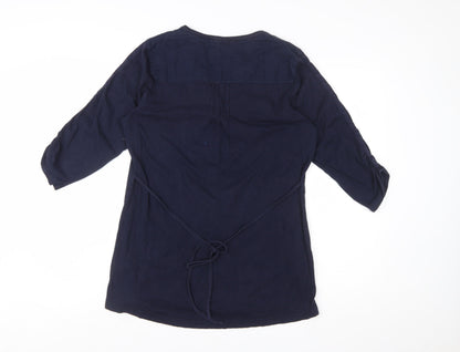 Marks and Spencer Per Una Women’s Blue Embroidered Cotton Tunic Blouse UK 14