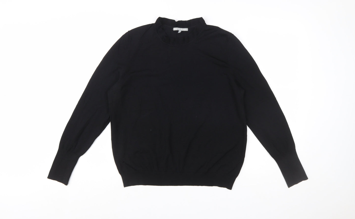 Oliver Bonas Women’s Black Mock Neck Long Sleeve Pullover Jumper Size 16
