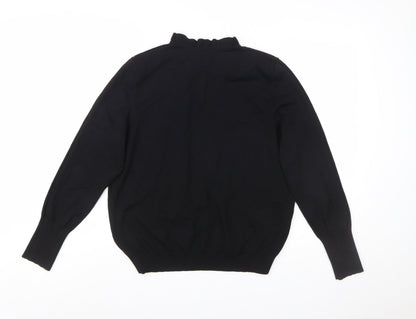 Oliver Bonas Women’s Black Mock Neck Long Sleeve Pullover Jumper Size 16