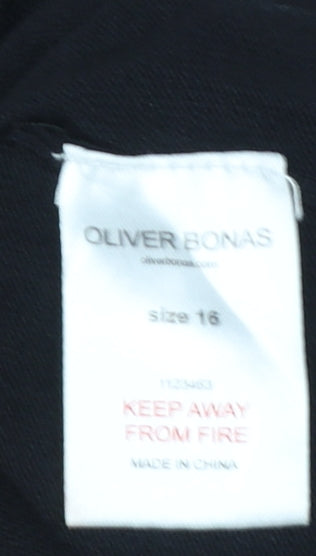 Oliver Bonas Women’s Black Mock Neck Long Sleeve Pullover Jumper Size 16