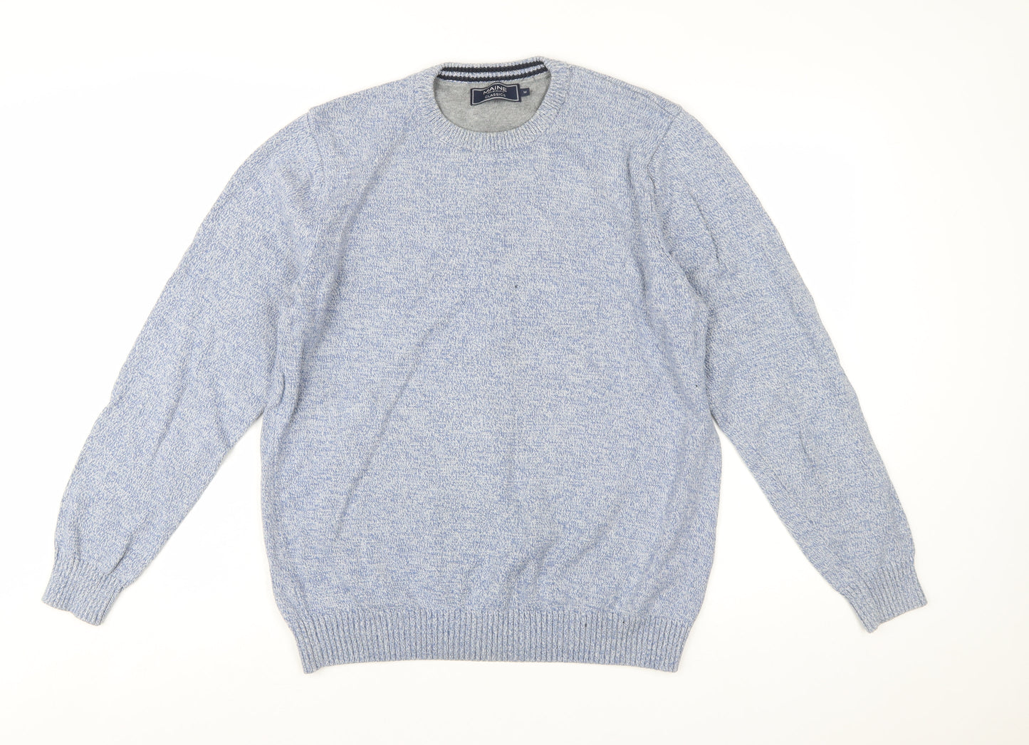 Maine New England Men's Blue Cotton Crew Neck Jumper Size M
