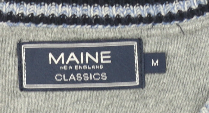 Maine New England Men's Blue Cotton Crew Neck Jumper Size M