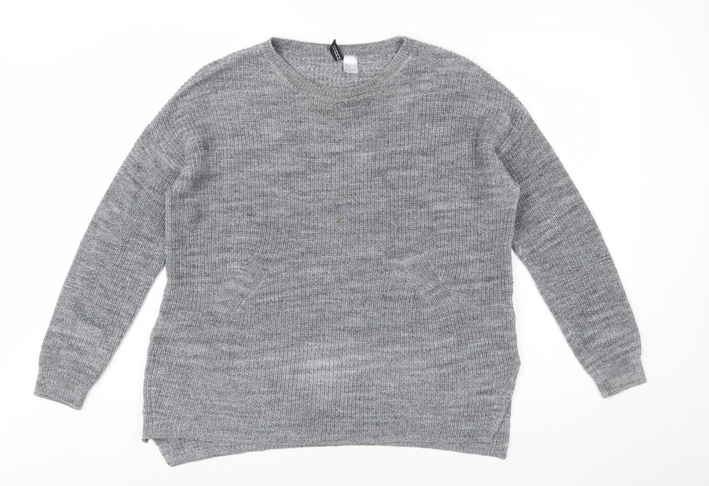 Divided Women’s Grey Crew Neck Knit Jumper Size 12 Long Sleeve Pullover