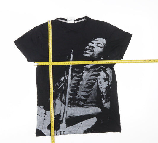 Authentic Hendrix Women’s Black XS Vintage Rock Graphic T-Shirt