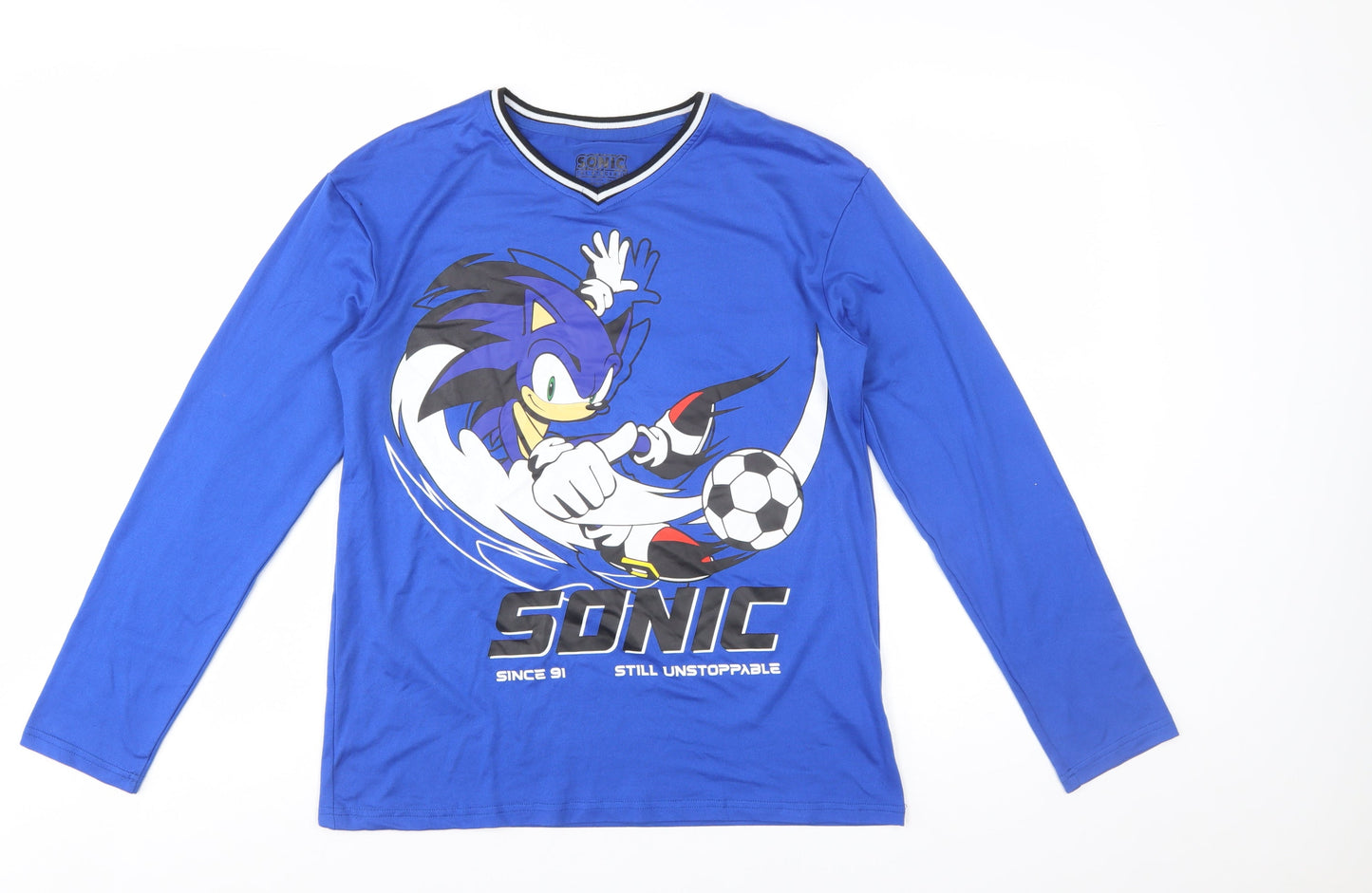 Primark Boys Blue Sonic the Hedgehog Long Sleeve T-Shirt 13-14 Years