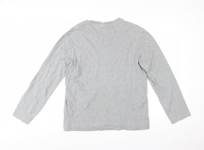 Champion Men's Grey Long Sleeve Crew Neck T-Shirt Size L