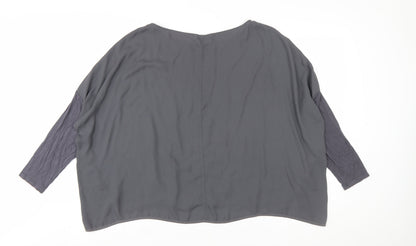 Mint Velvet Womens Grey Paisley Silk Blend Tunic Blouse Size 16