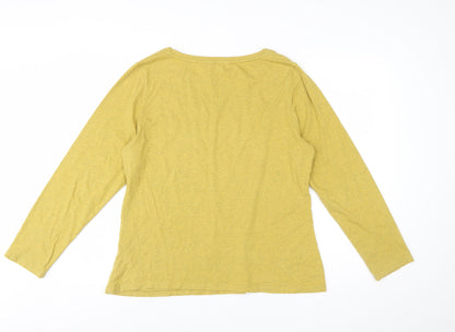 Seasalt Cornwall Women's Yellow Long Sleeve Organic Cotton Top Size 18