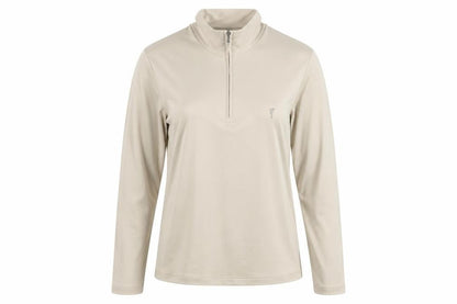 GOLFINO Beige Women's Size 16 Long Sleeve 1/4 Zip Golf Top