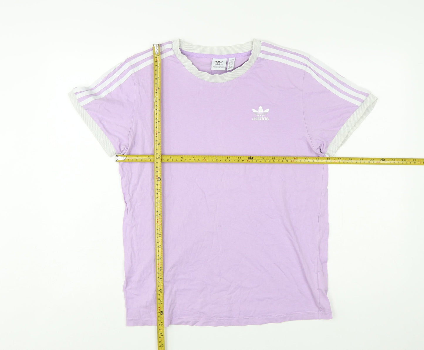 Adidas Women Purple Ringer T-Shirt Size 10 Short Sleeve Retro Style