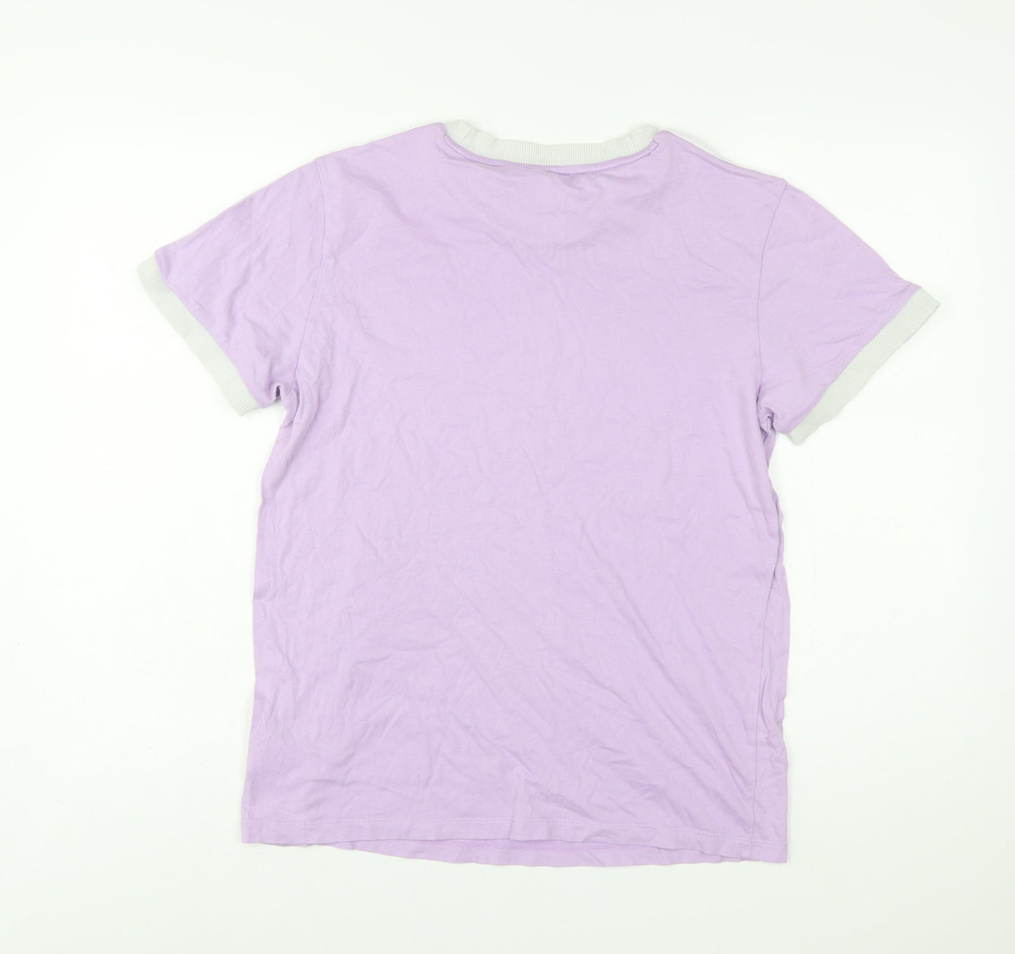 Adidas Women Purple Ringer T-Shirt Size 10 Short Sleeve Retro Style