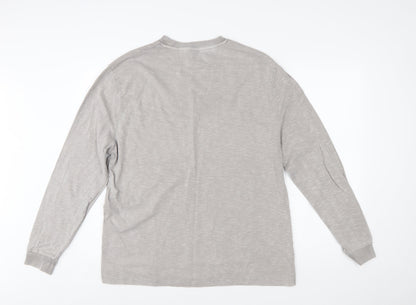 ASOS DESIGN Men's Grey Graphic Pullover Sweatshirt M Regular Fit