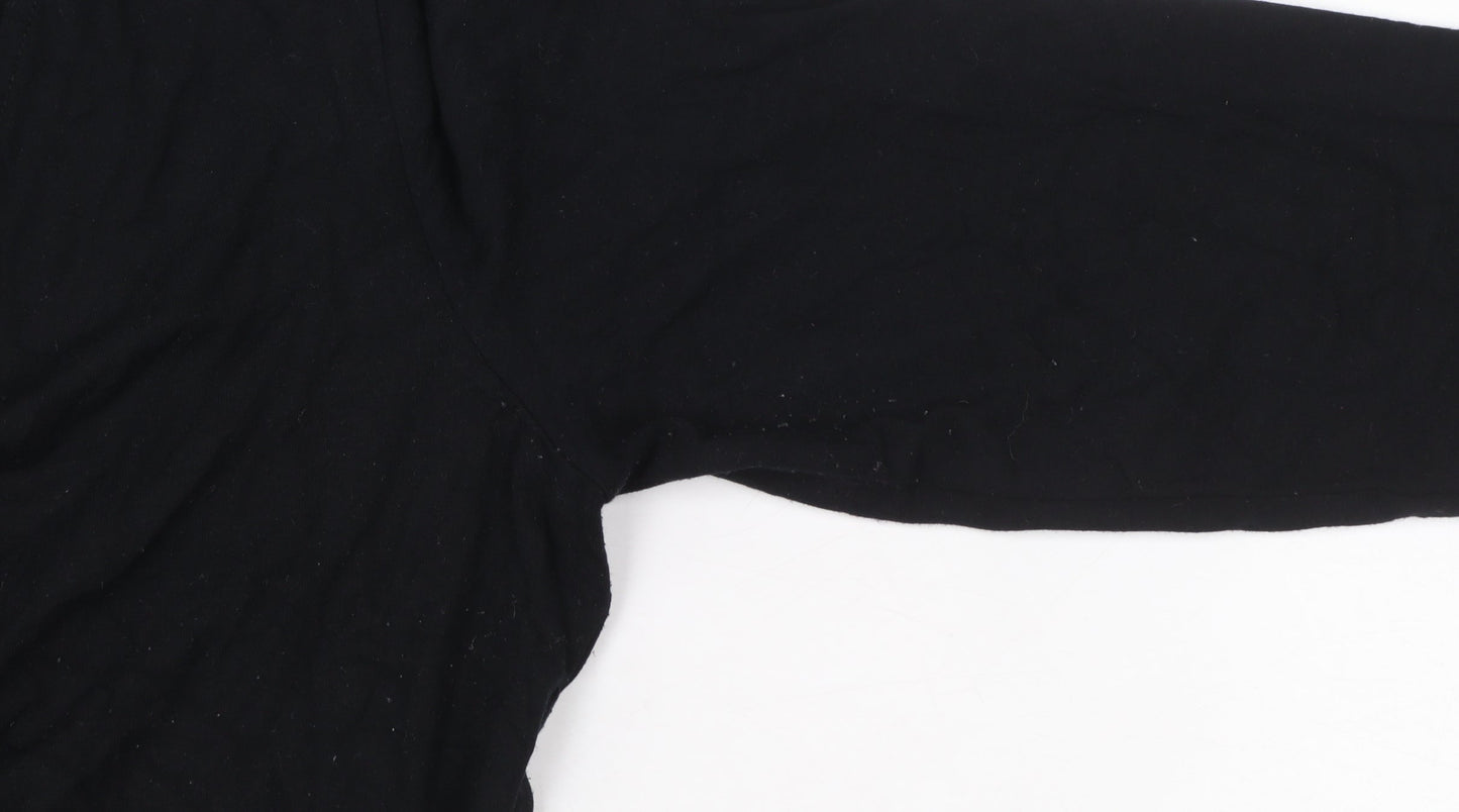 Sosandar Womens Black Size 12 Wrap Jersey Blouse Top