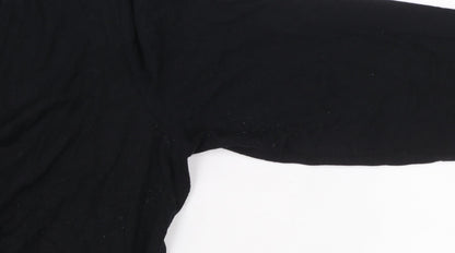 Sosandar Womens Black Size 12 Wrap Jersey Blouse Top