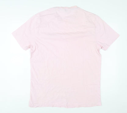 Original Penguin Men's Pink 2XL Crew Neck Cotton T-Shirt