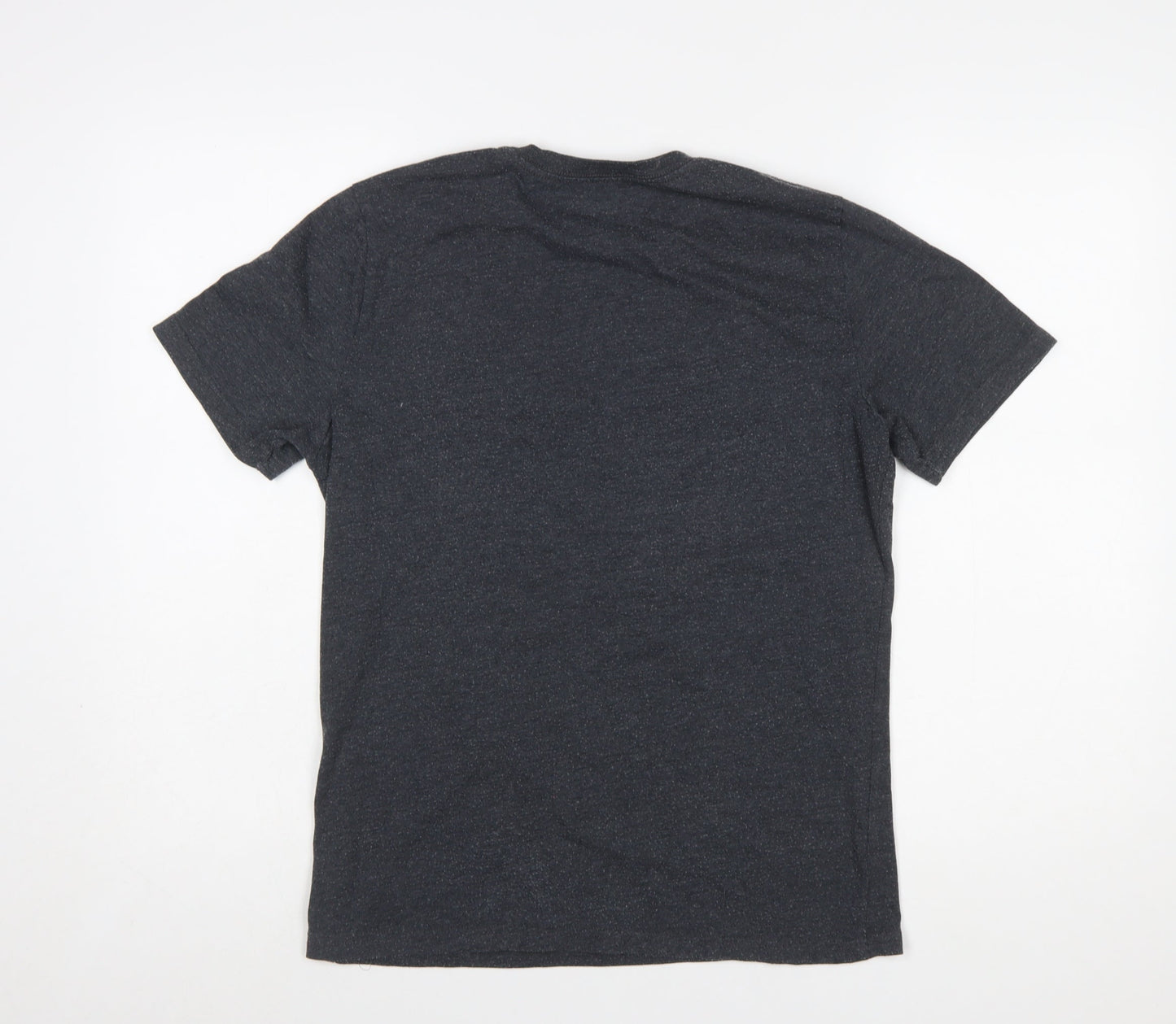 Garage Inc Men's Grey Adventure Print Crew Neck Graphic T-Shirt Medium
